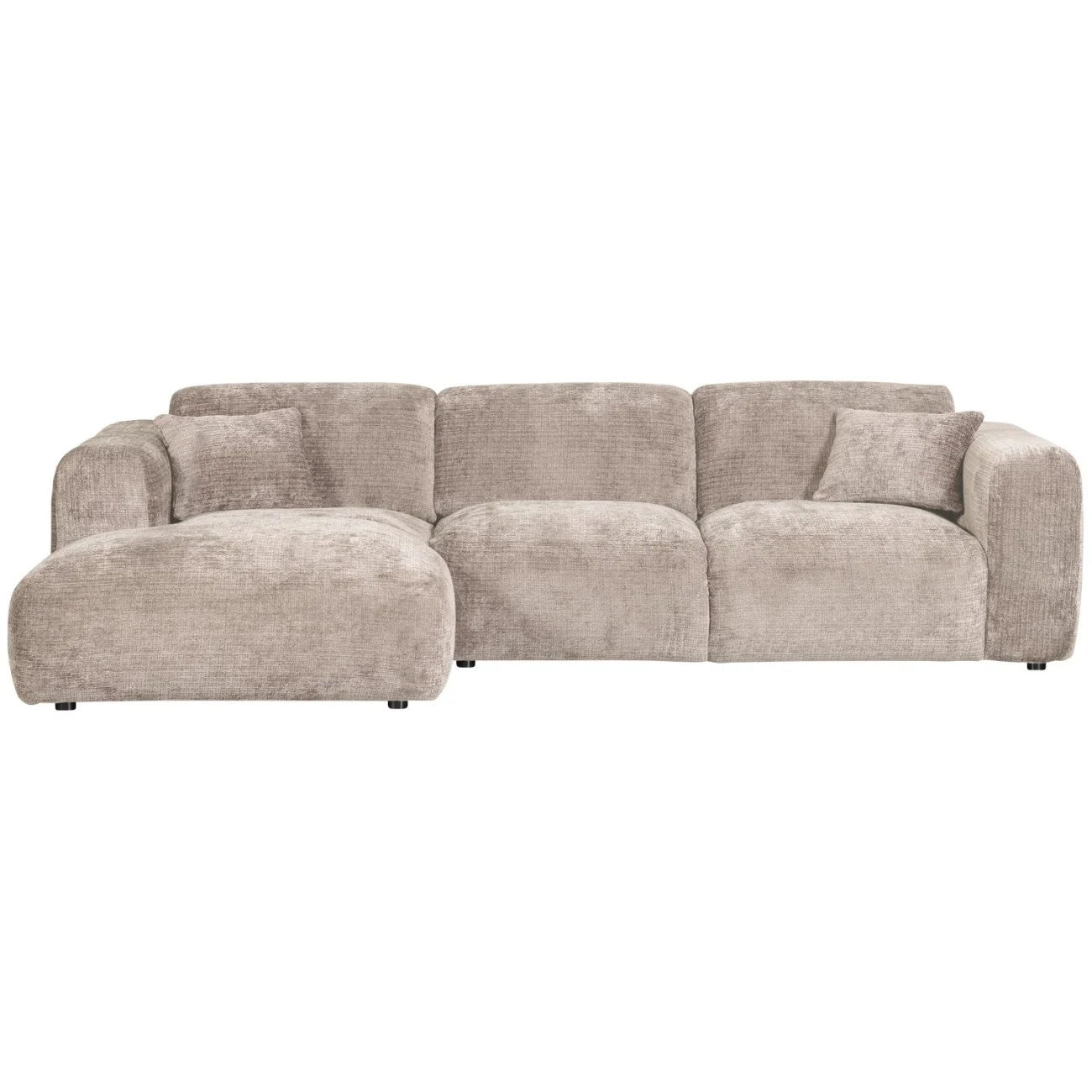 Chaiselongue Cloud aus Chenille-Stoff, modern und gepolstert, links, natur – stilvoll für Dein Wohnzimmer