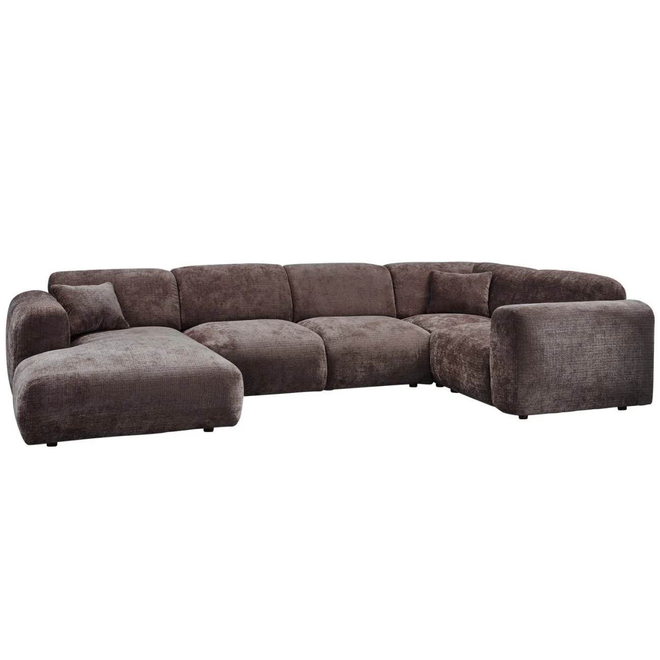 Ecksofa Cloud aus Chenille-Stoff, modern und komfortabel, rechts, braun, für 4–5 Personen