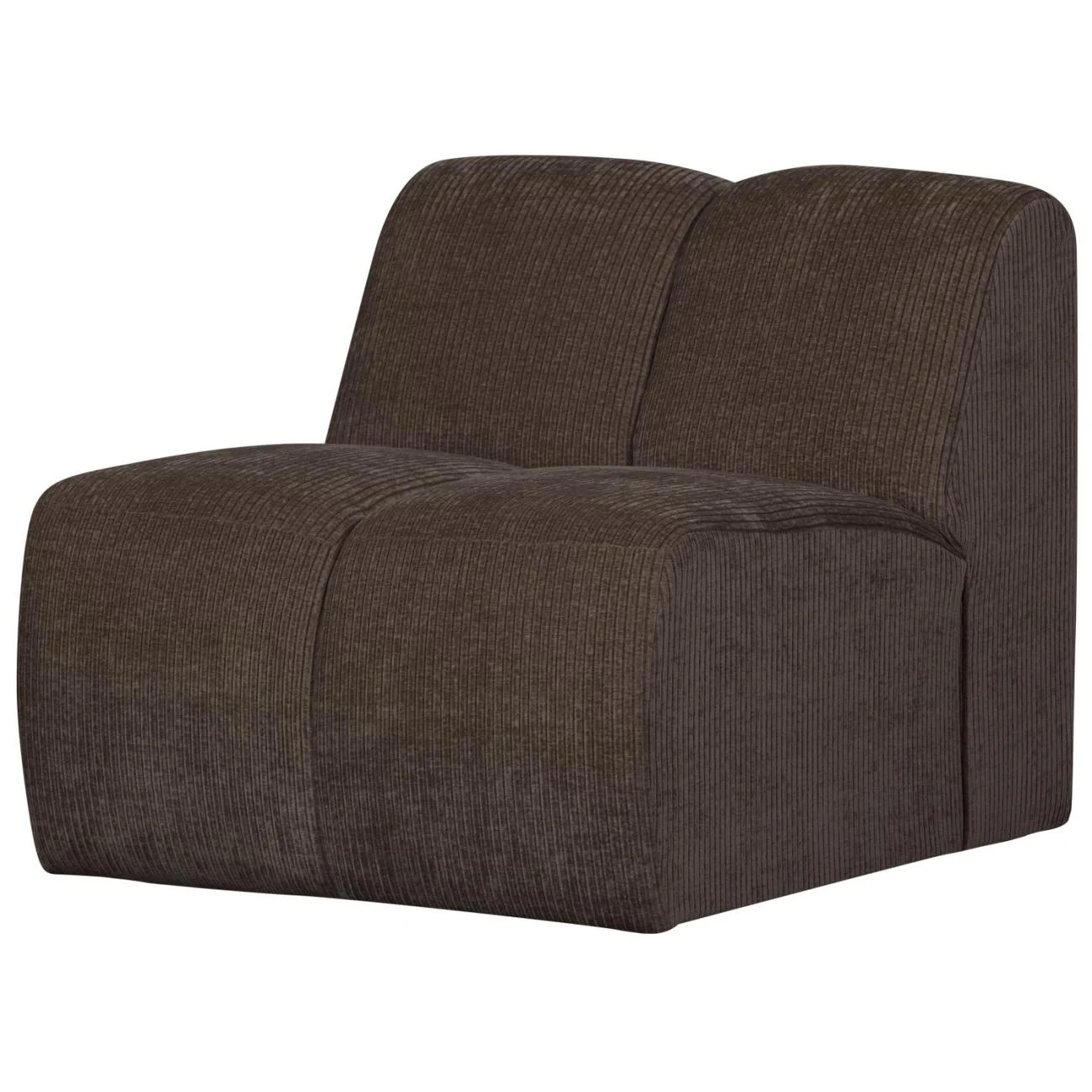 Modulsofa Mojo Flachcord, modernes Einzel-Element, Braun, luxuriöser Jacquard-Stoff