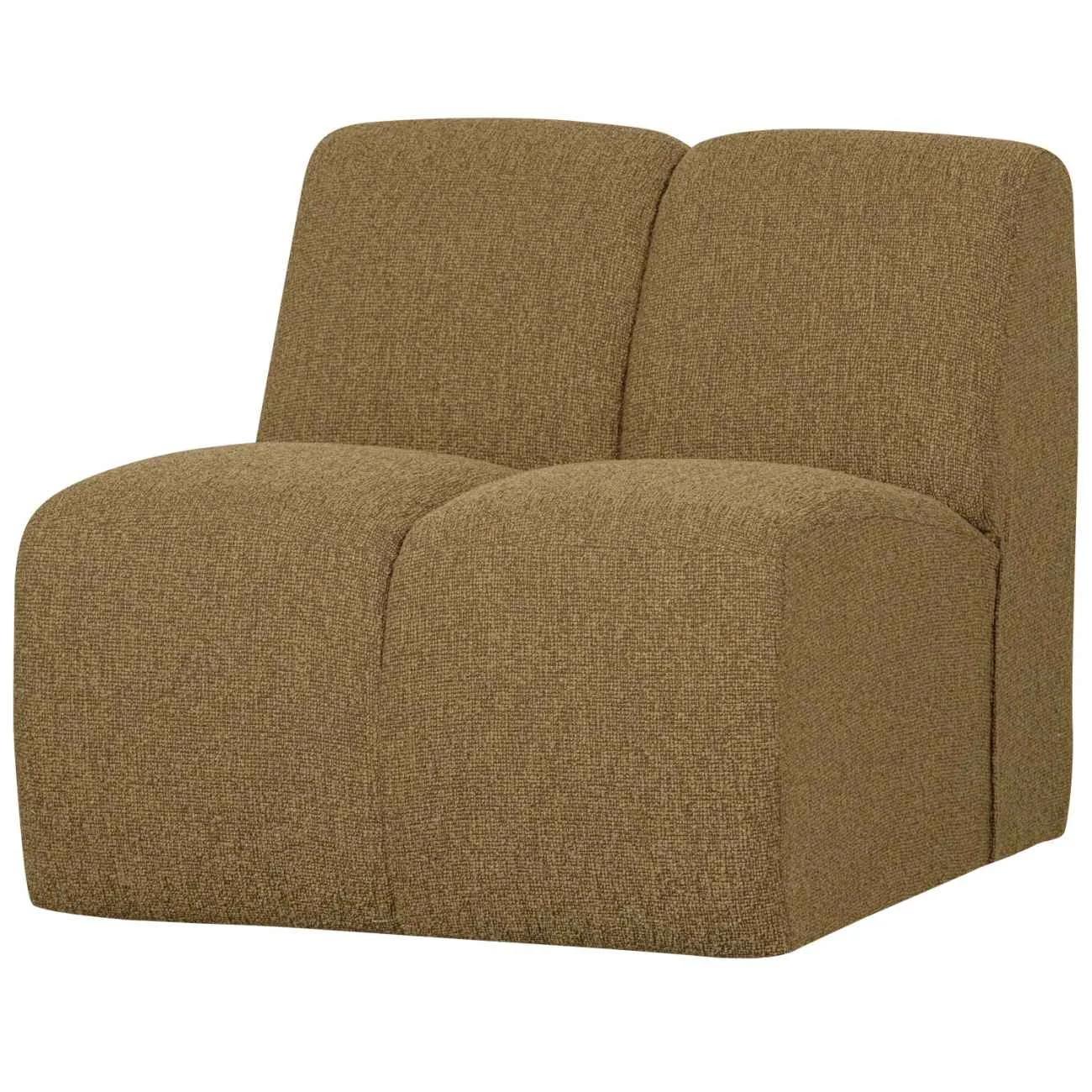 Modulsofa Mojo Bouclé Einzel-Element, modernes Design, Gelb/Braun, flexibel kombinierbar