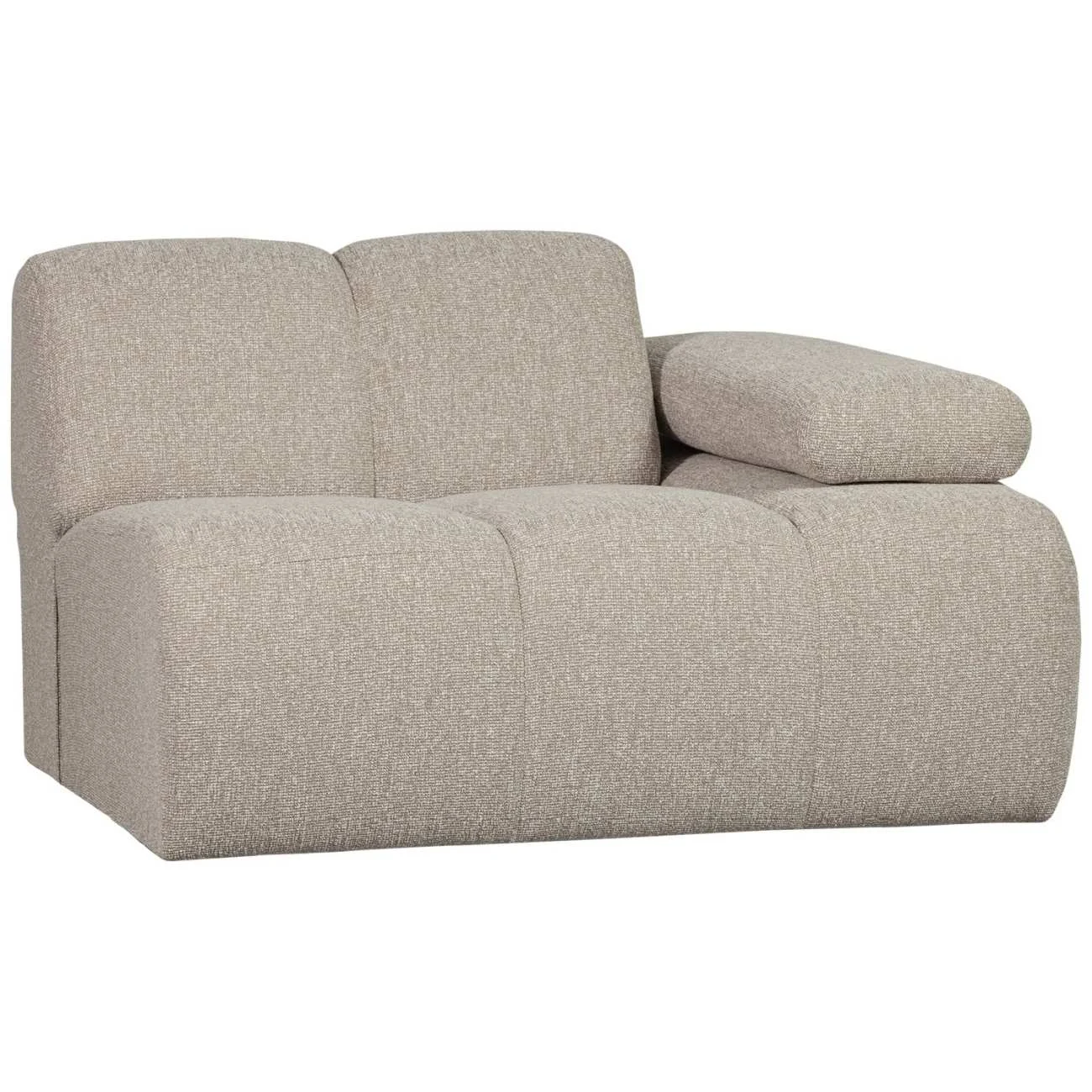 Modulsofa Mojo Bouclé, modern und flexibel, 1-Sitzer Armlehne rechts, beige, hochwertiger Stoff