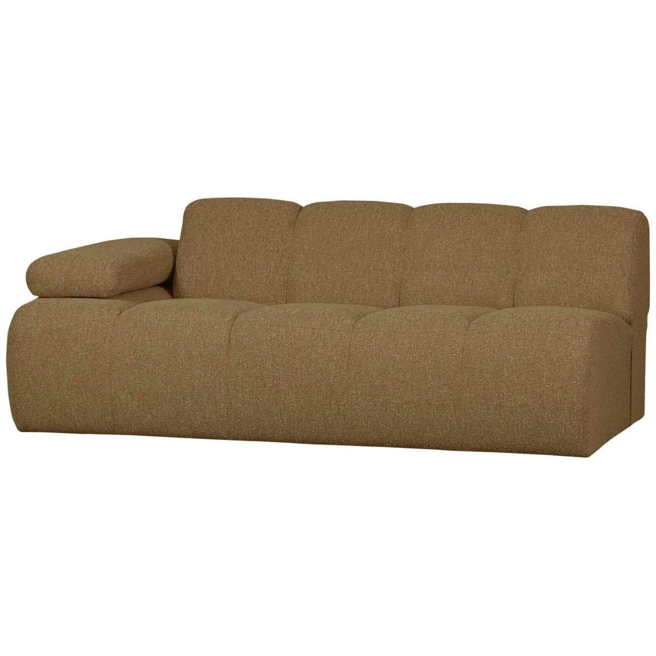 Modulsofa Mojo Bouclé, modern flexibel, 2-Sitzer Armlehne links, gelb braun