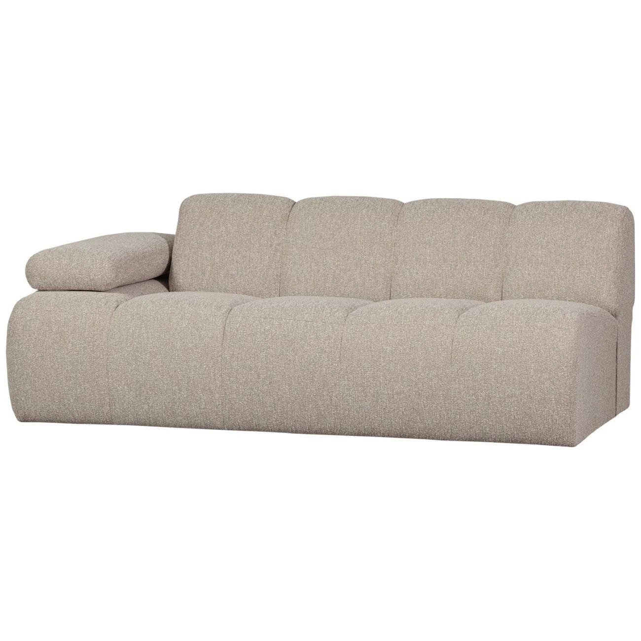 Modulsofa Mojo Bouclé, modernes 2-Sitzer-Element mit Armlehne links, beige, flexibler Komfort