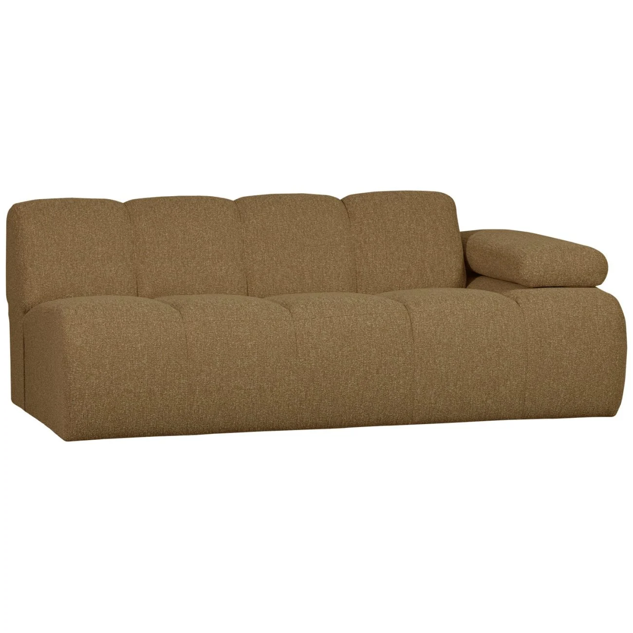 Modulsofa Mojo Bouclé, modern und flexibel, 2-Sitzer mit Armlehne rechts, gelb braun