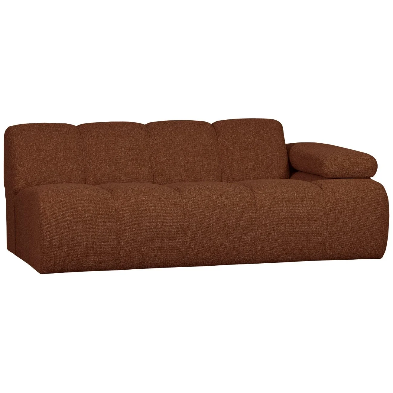 Modulsofa Mojo Bouclé, modern und flexibel, 2-Sitzer Armlehne rechts, rostbraun