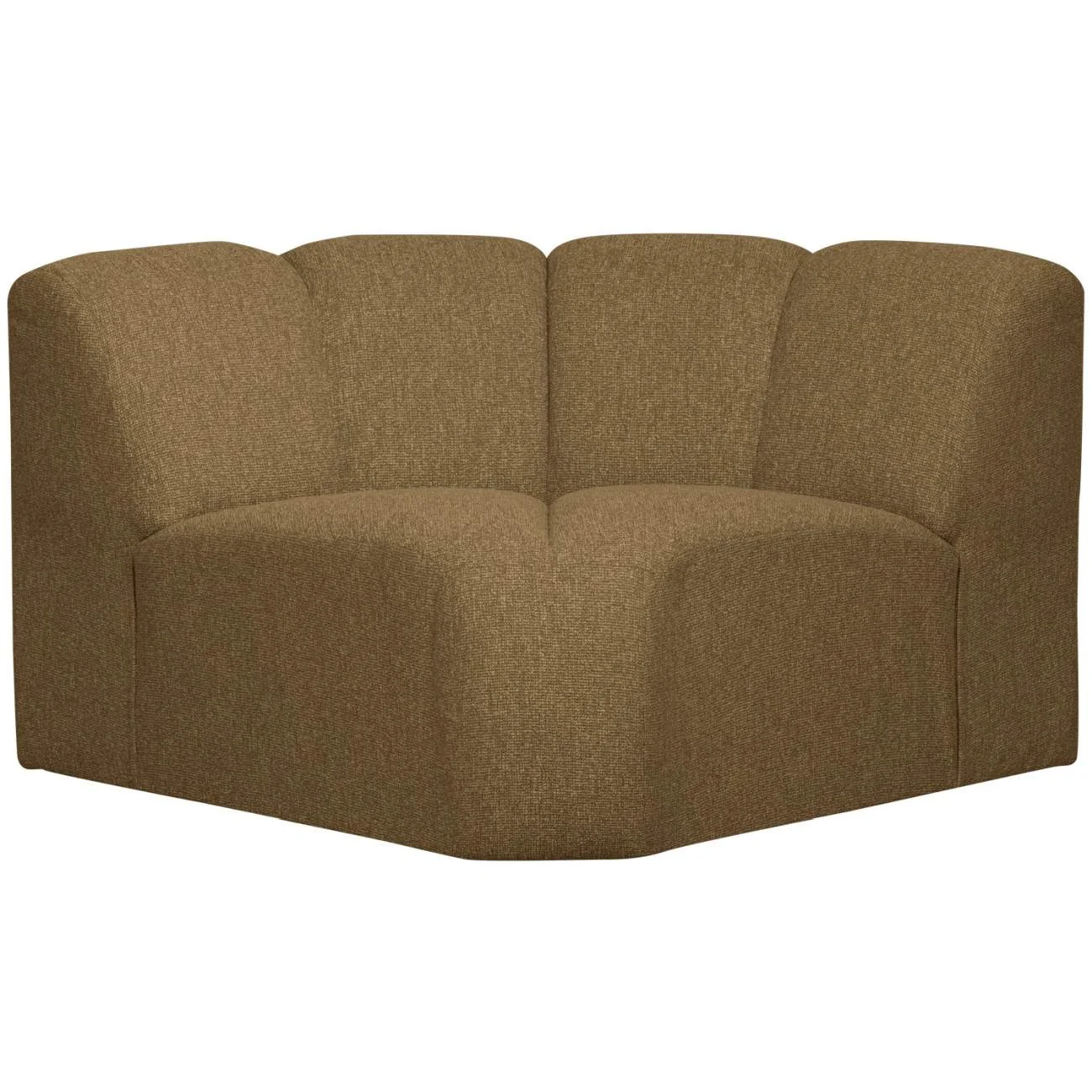Modulsofa Mojo Boucle Eck-Element, moderner Stil, Bouclé-Stoff, Gelb Braun, individuell kombinierbar