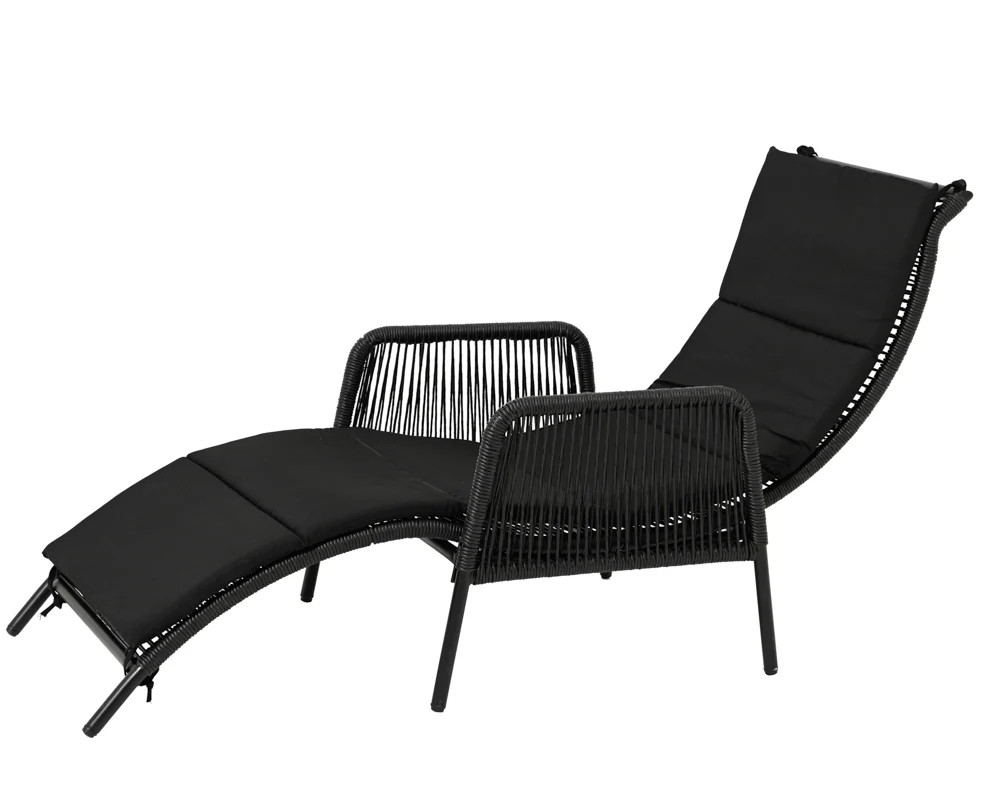 Kaemingk Kauai Sonnenliege wicker schwarz