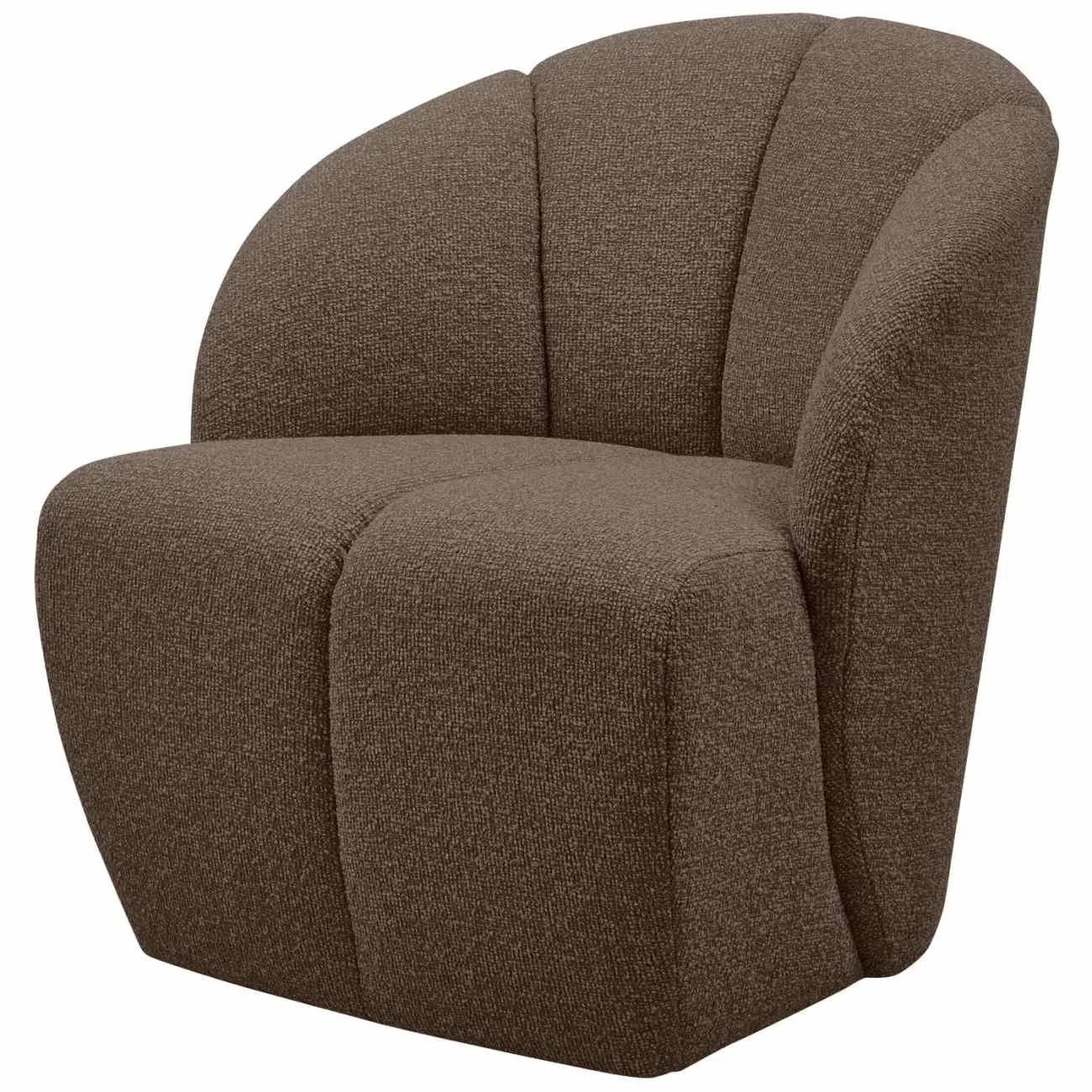 Drehsessel Mojo Bouclé-Stoff, modern, drehbar, braun, gepolstert, komfortabel für Dein Zuhause