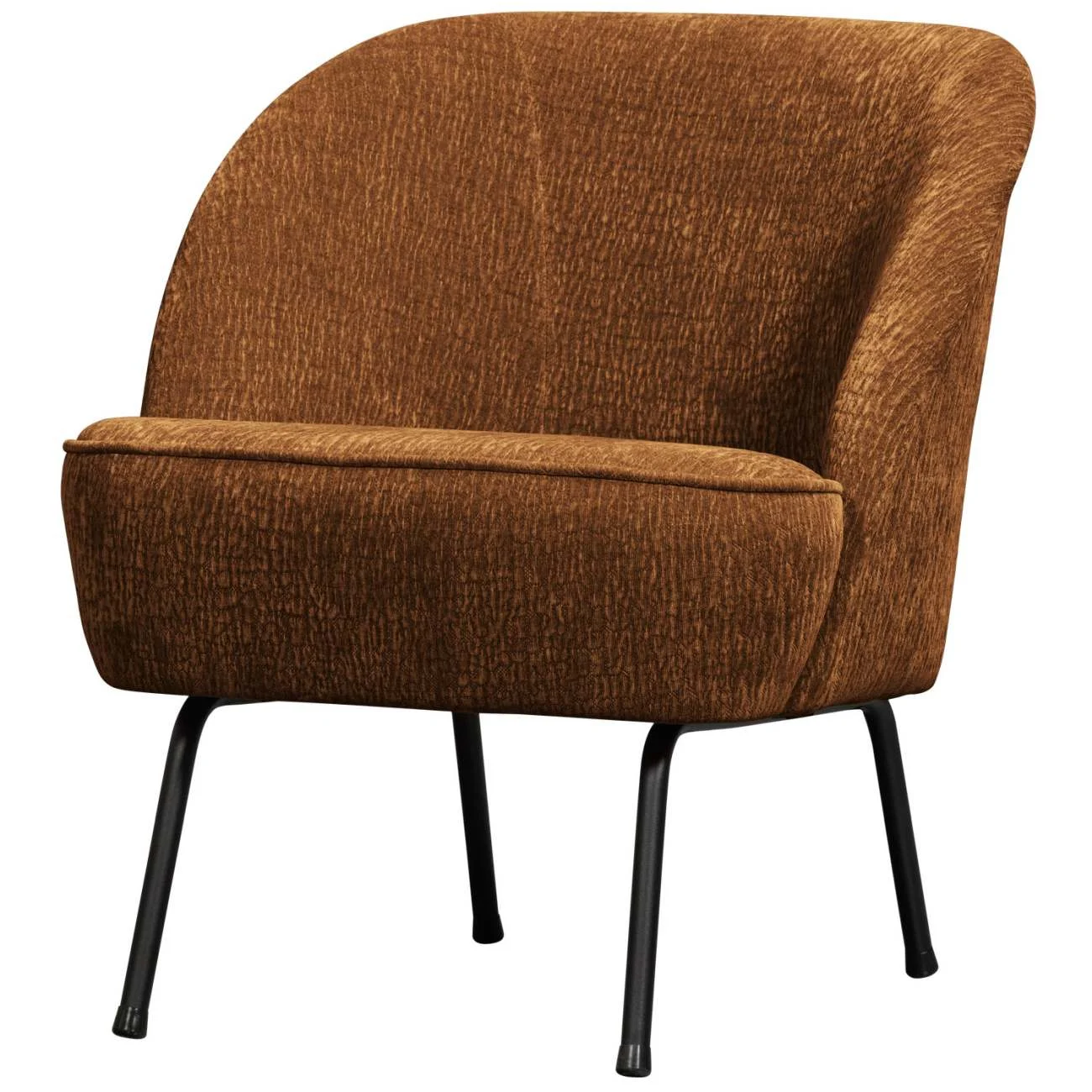 Sessel Vogue aus Chenille-Stoff, modern, braun, weiche Polsterung, Metallgestell