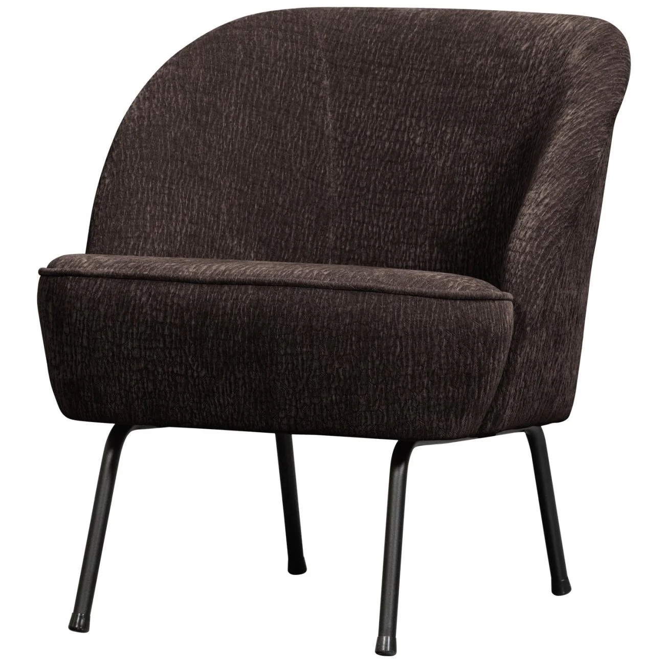 Sessel Vogue aus Chenille-Stoff, modern gepolstert, dunkelbraun, komfortables Design