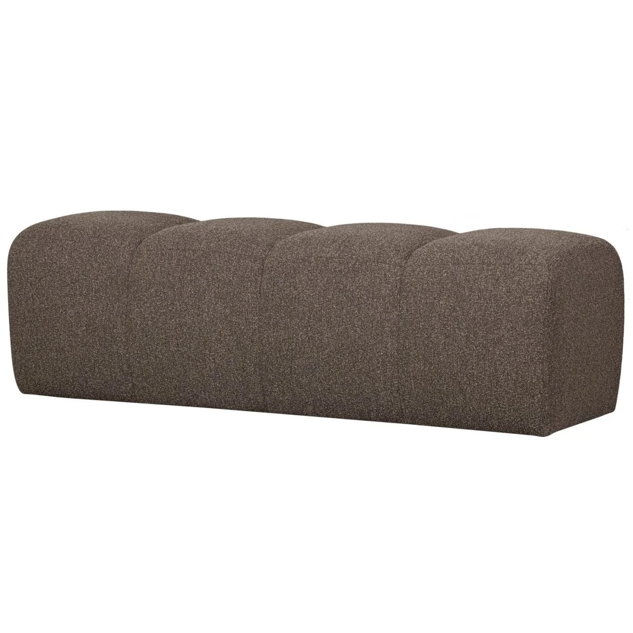 Bank Mojo aus Bouclé-Stoff, modern gepolstert, Braun, 160 cm, bequem für 2–3 Personen