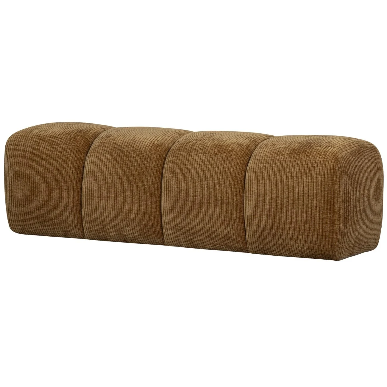 Bank Mojo aus Flachcord, modern gepolstert, Honiggelb, 160 cm Breite, weiche Textur - Woood