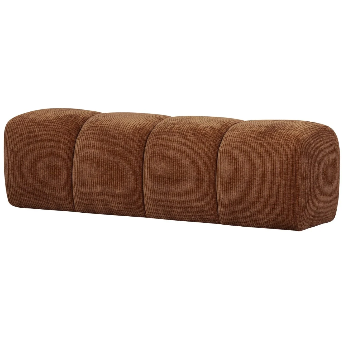 Bank Mojo aus Flachcord, modern gepolstert, rostbraun, 160 cm, für 2-3 Personen