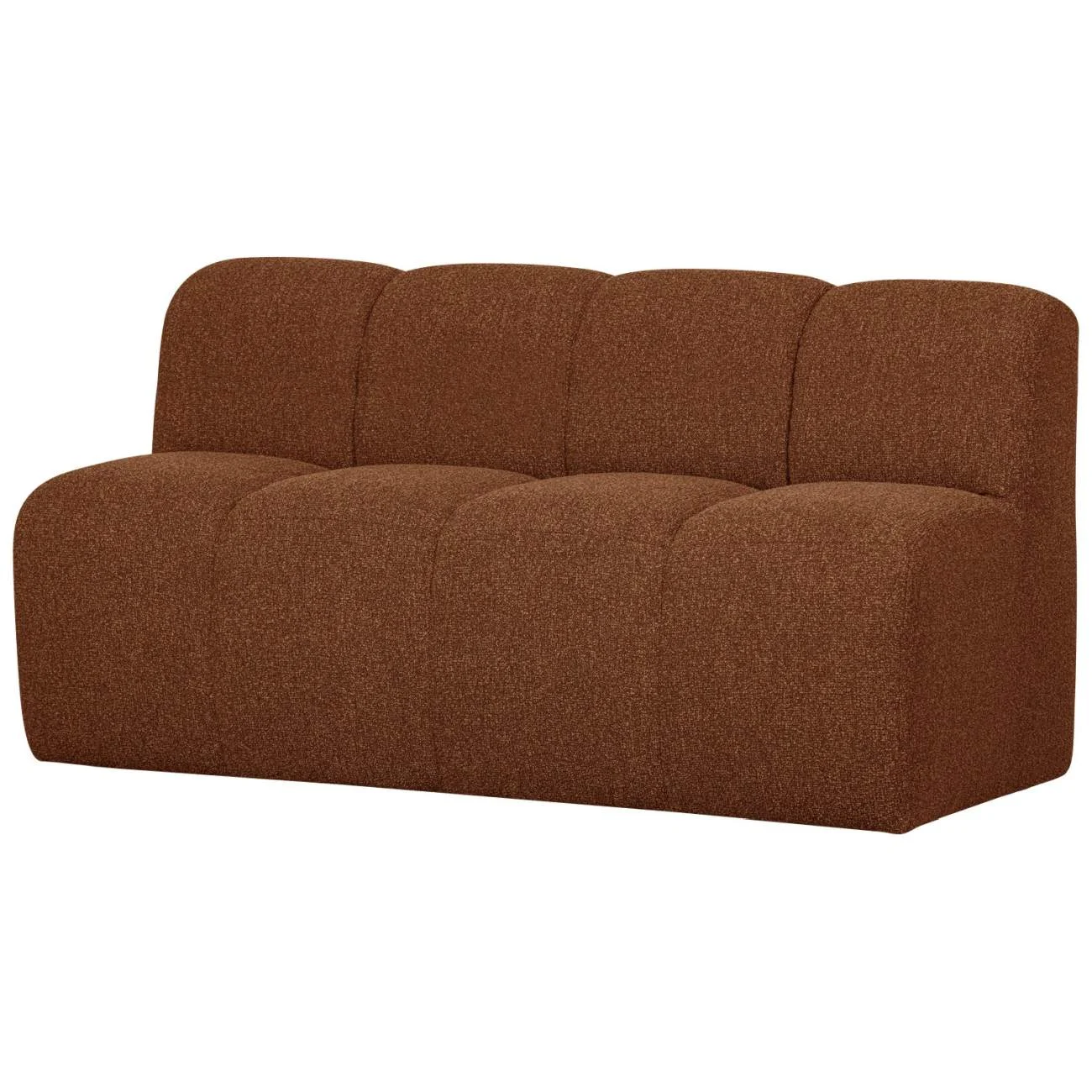 Bank Mojo mit Rückenlehne, Bouclé-Stoff, modern, rostbraun, 160 cm, bequem gepolstert