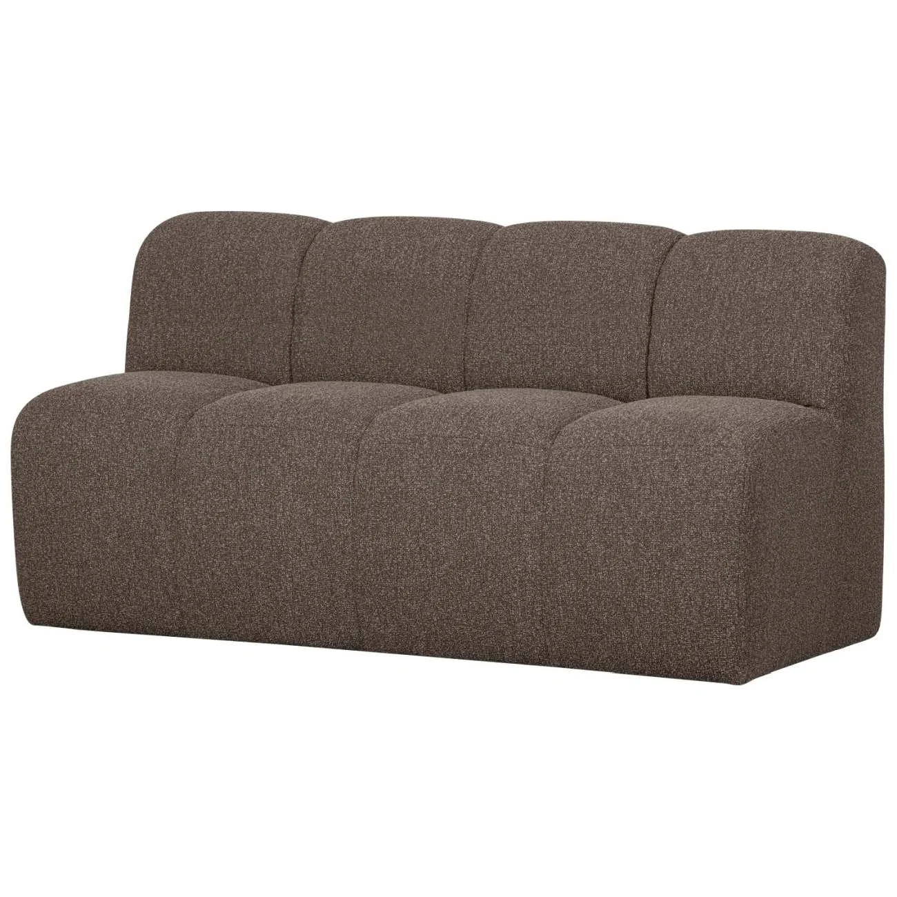 Bank Mojo Bouclé-Stoff, modern mit Rückenlehne, braun, 160 cm, bequem für 2–3 Personen