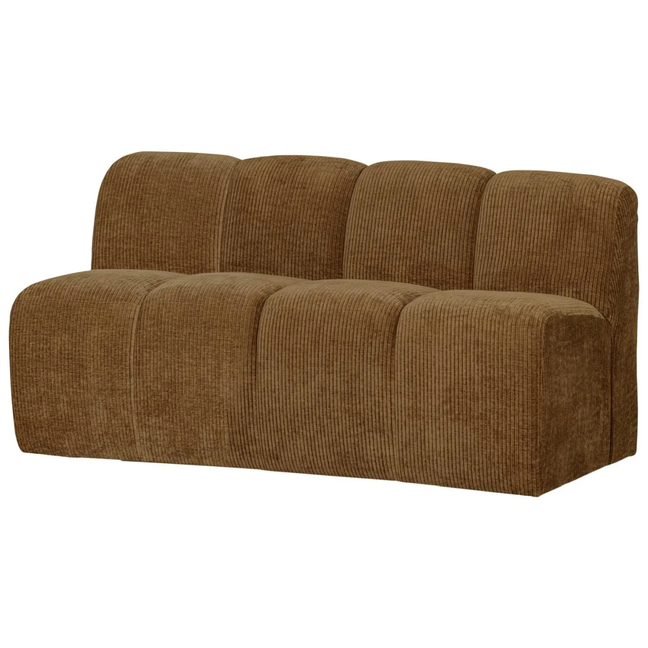 Bank Mojo Flachcord, modern und gepolstert mit Rückenlehne, honiggelb, 160 cm breit - Woood