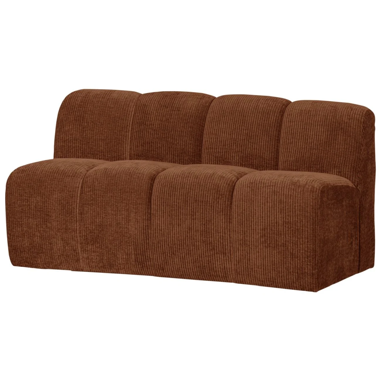 Bank Mojo mit Rückenlehne aus Flachcord, modern, rostbraun, 160 cm breit, gepolstert - Woood