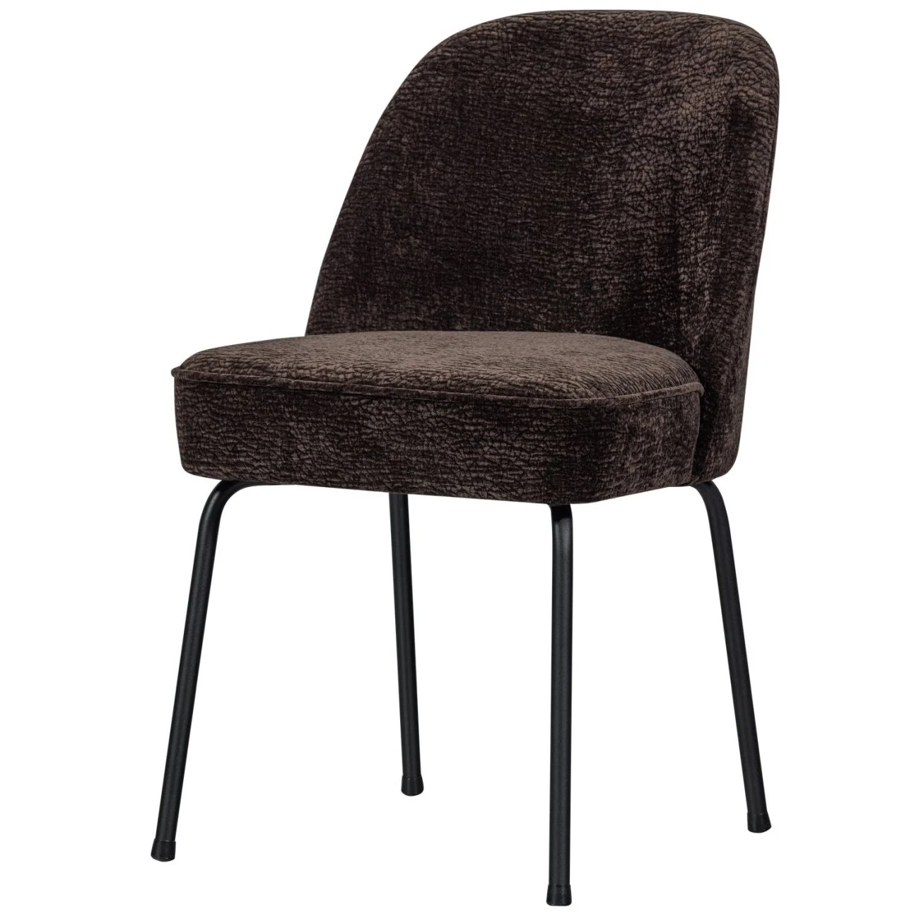Esszimmerstuhl Vogue aus Chenille-Stoff, modernes Design, schwarz dunkelbraun, gepolstert