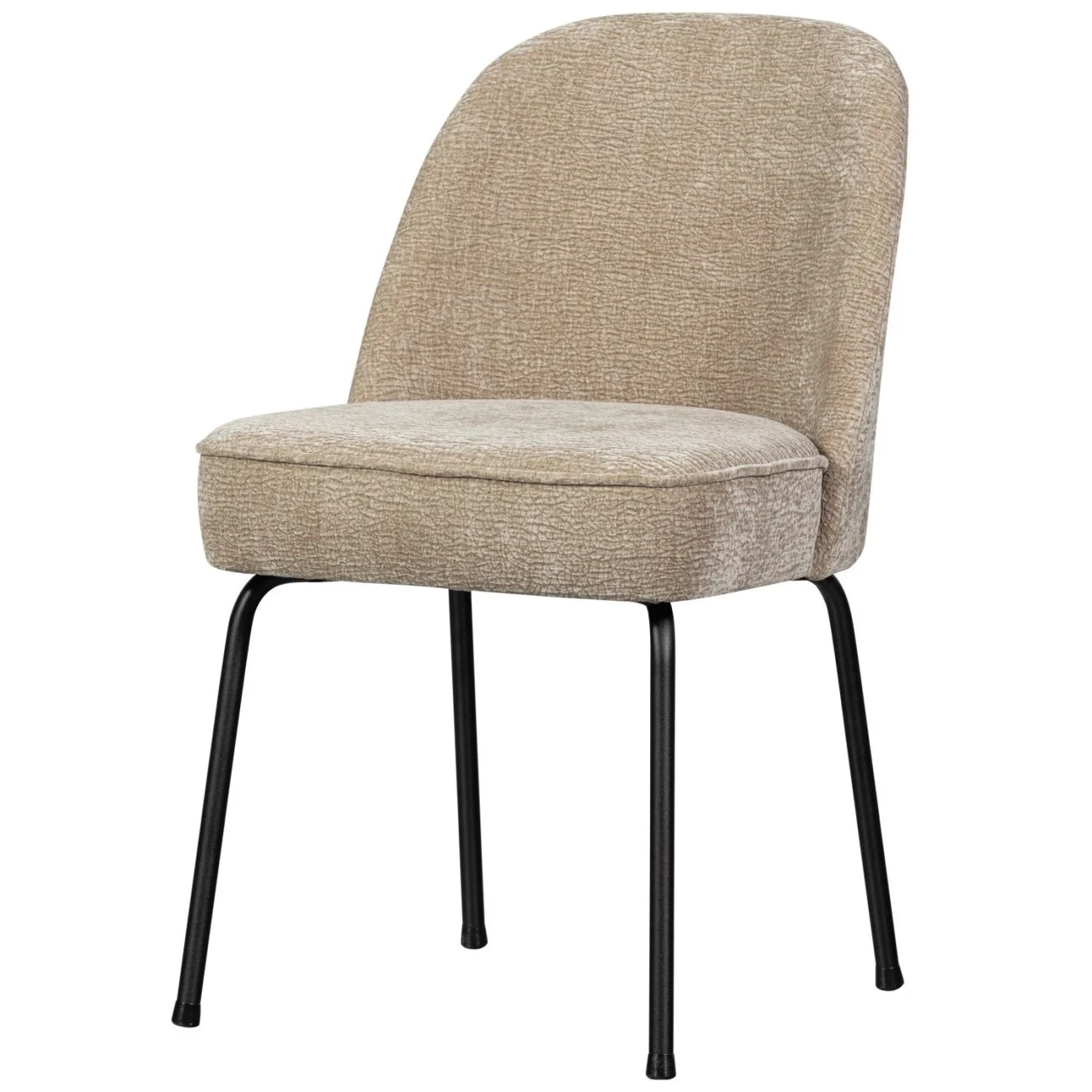 Esszimmerstuhl Vogue aus Chenille-Stoff, modernes Design, Schwarz Sand, weiches 3D-Struktur-Gewebe