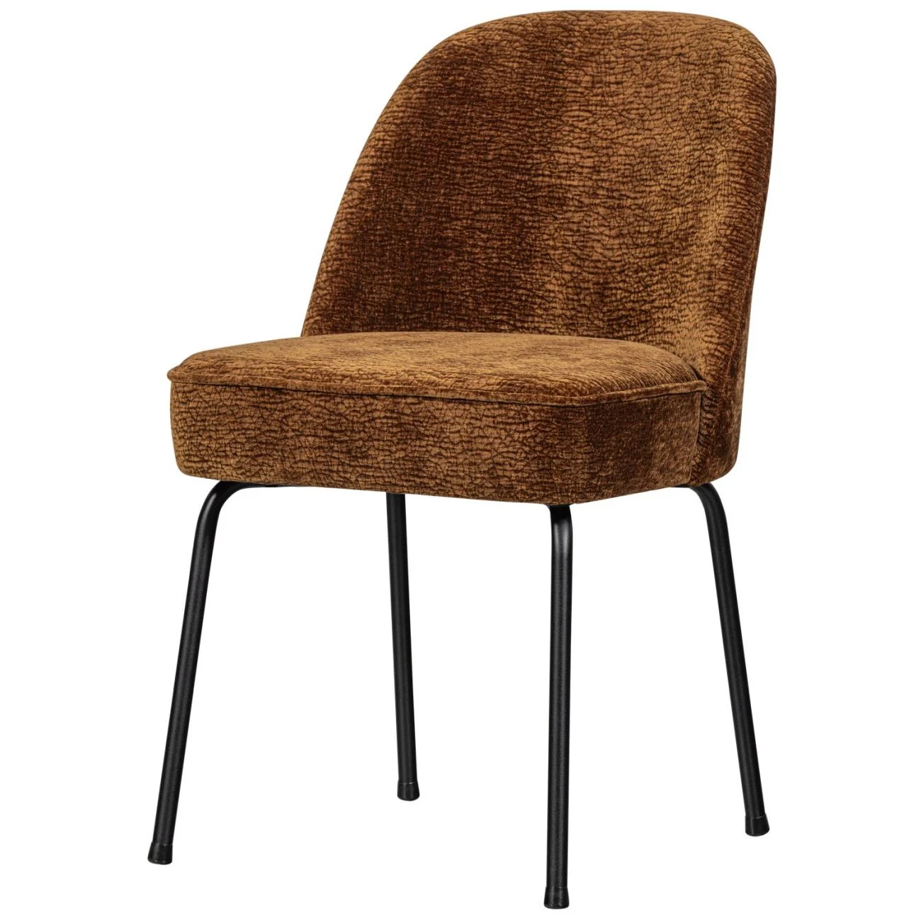 Esszimmerstuhl Vogue aus Chenille-Stoff, modernes Design, schwarz braun, weich gepolstert