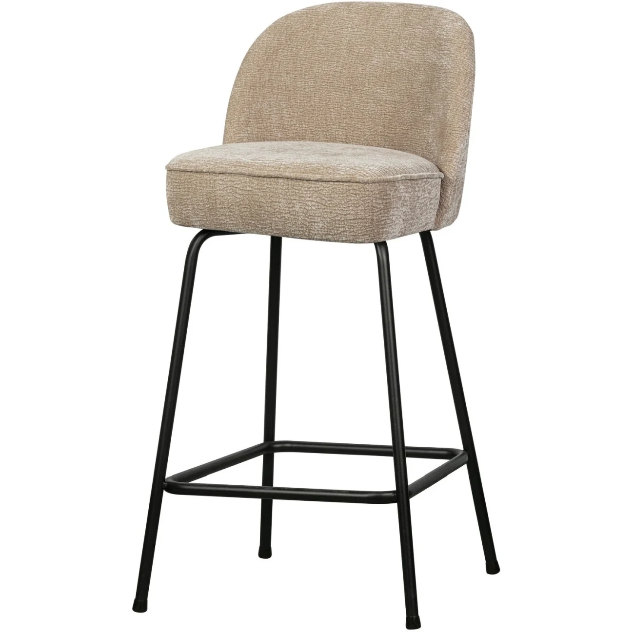 Barhocker Vogue aus Chenille-Stoff, modernes Design, 65 cm Sitzhöhe, sandfarben, gepolstert