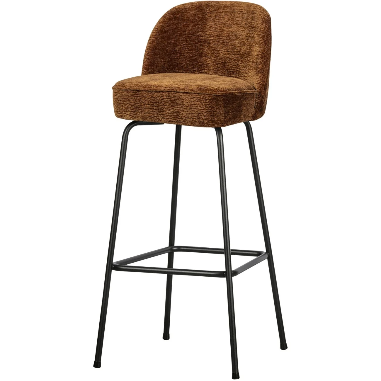 Barhocker Vogue aus Chenille-Stoff, modern gepolstert, 80 cm Sitzhöhe, braun, Metallgestell