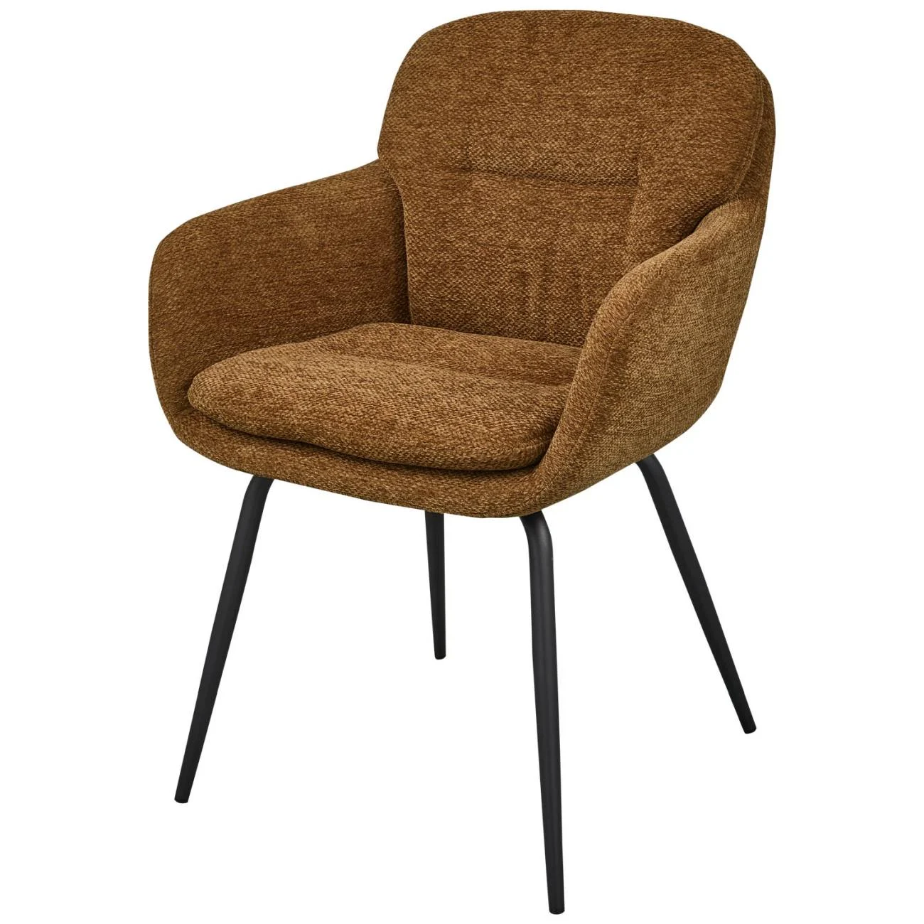 Esszimmerstuhl Runa aus Chenille-Stoff, modern und gepolstert, rostfarben, komfortables Design