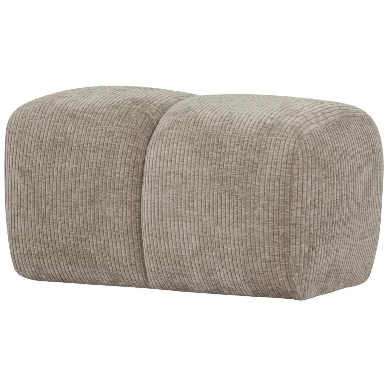Hocker Mojo aus Flachcord, modern gepolstert, Sand Beige, luxuriöse Textur - Woood