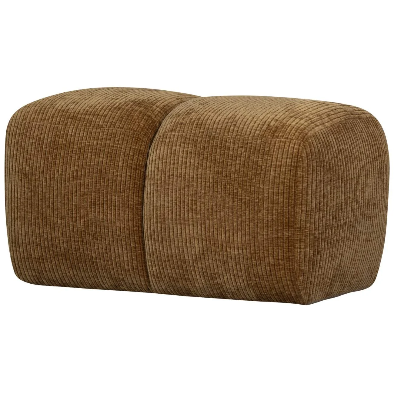 Hocker Mojo aus Flachcord, modern gepolstert, honiggelb, weiche Textur für dein Zuhause - Woood