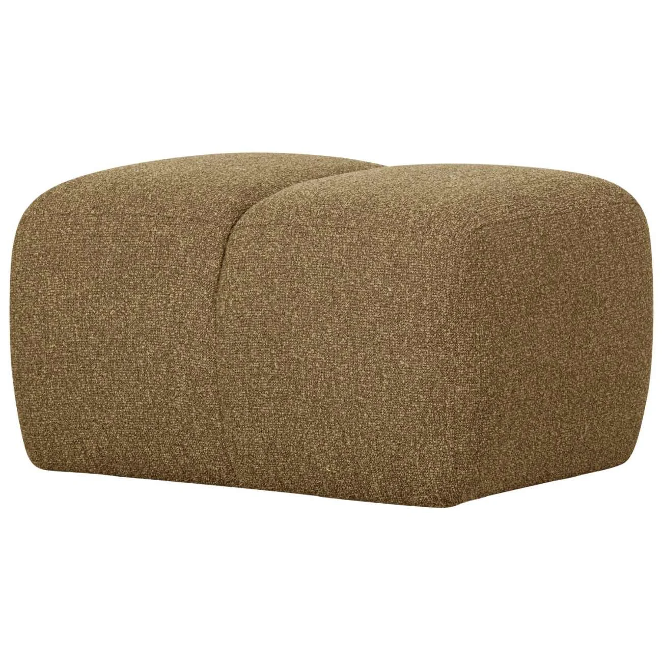 Hocker Mojo Bouclé-Stoff, modern gepolstert, Gelb/Braun, komfortabel und pflegeleicht