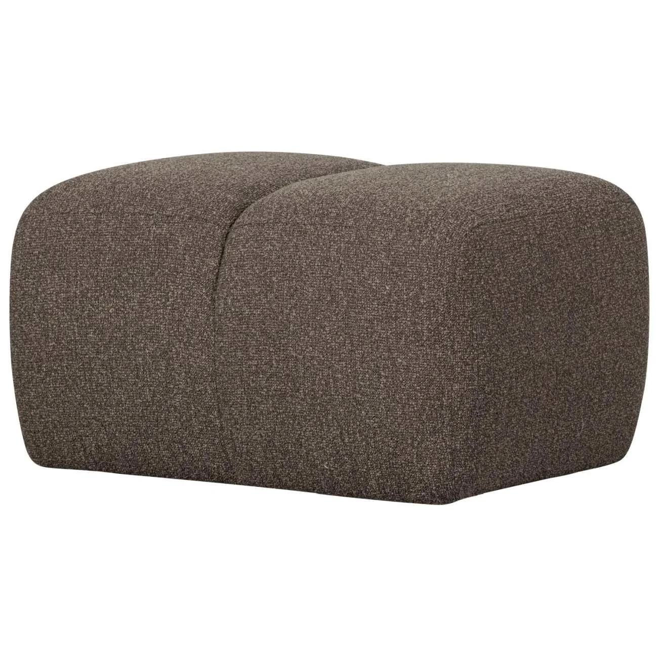 Hocker Mojo aus Bouclé-Stoff, modern und gepolstert, Braun, rechteckig, komfortabel für Dein Zuhause