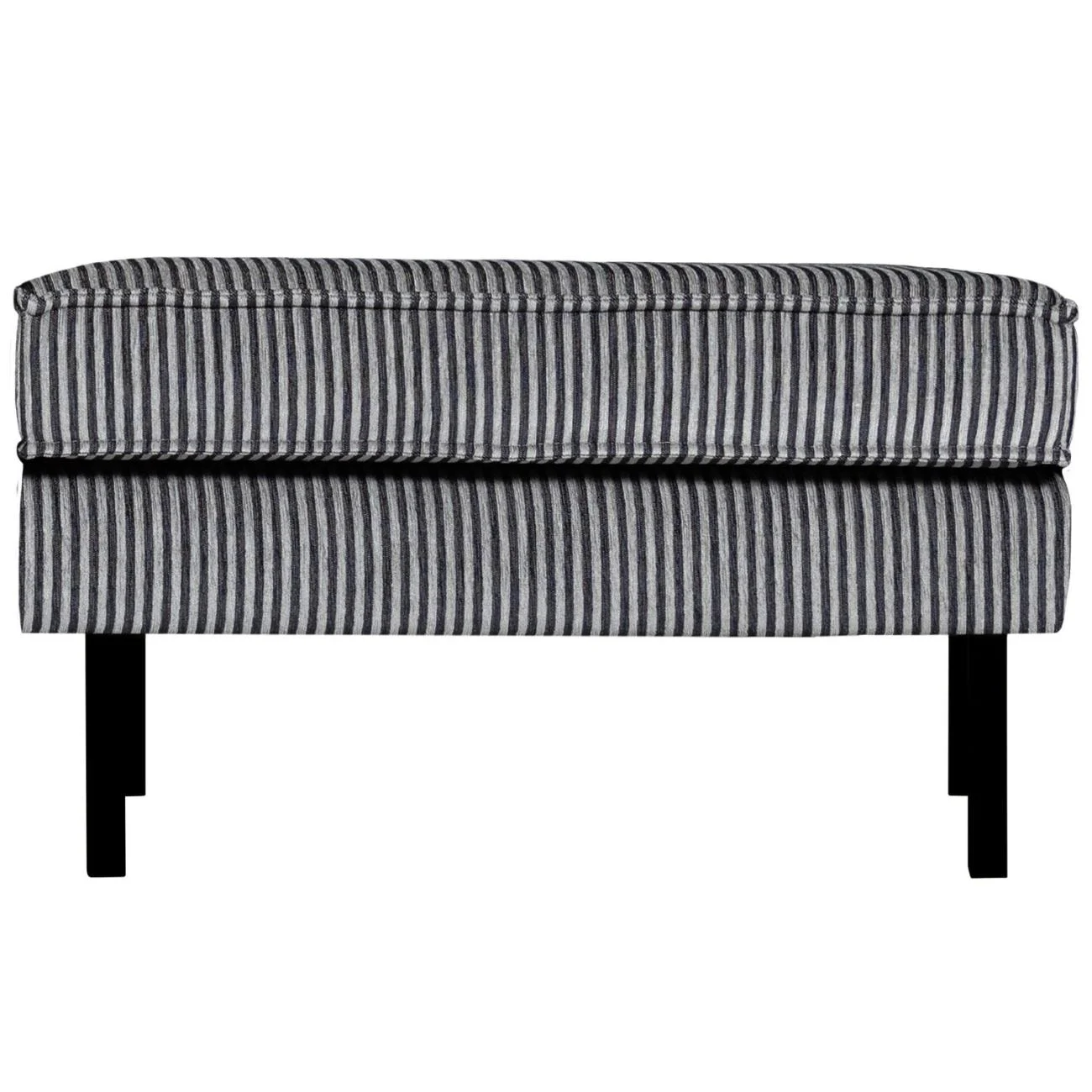 Hocker Rodeo aus Webstoff, modern gepolstert, Schwarz Grau, mit stabilem Metallgestell - Woood