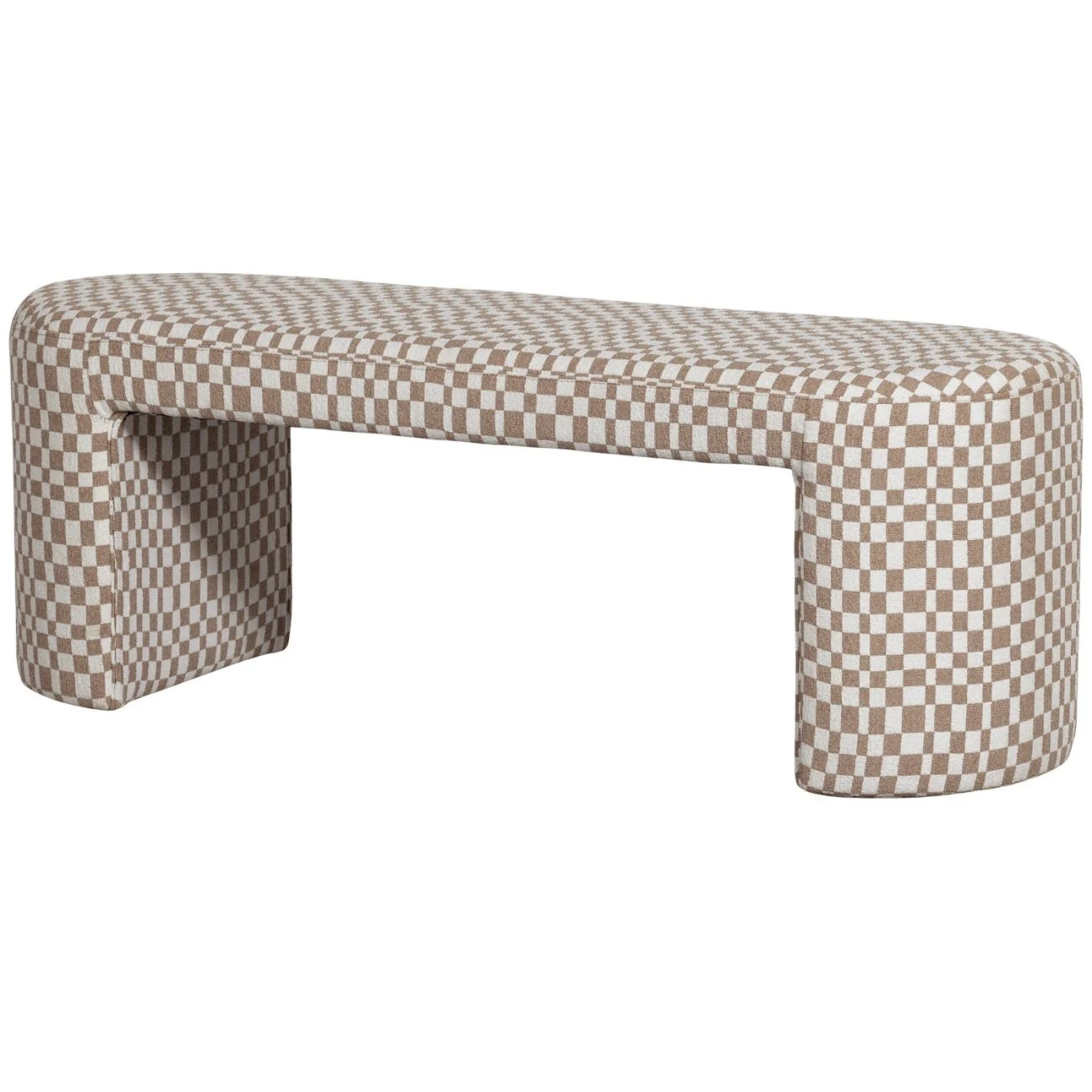 Bank Jacob Webstoff Karomuster, modern gepolstert, Sand, 130 cm breit, für 1–2 Personen - Woood