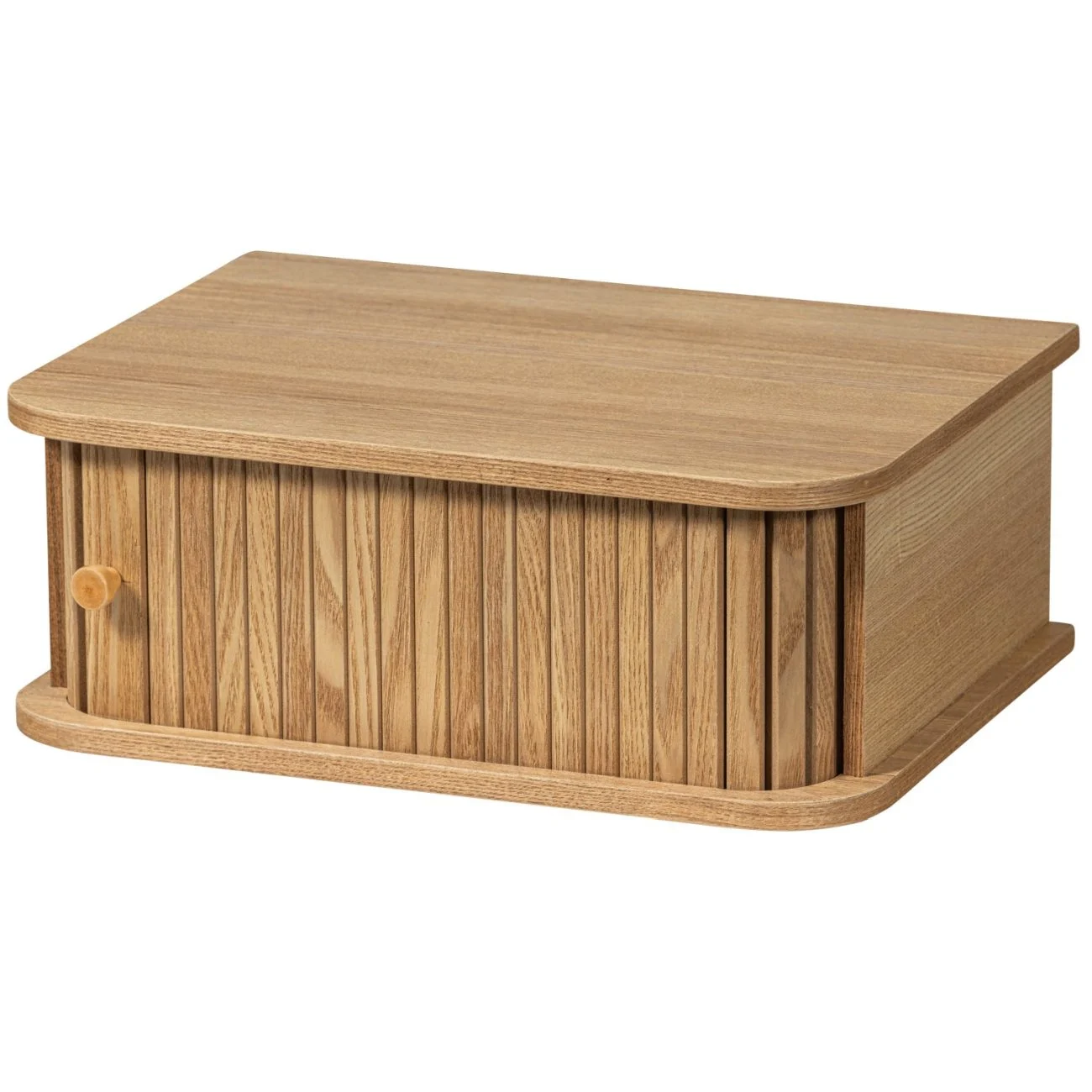 Nachttisch Jena aus Kiefernholz, skandinavisches Design, natur, mit Schiebetür, wandmontierbar - Woood