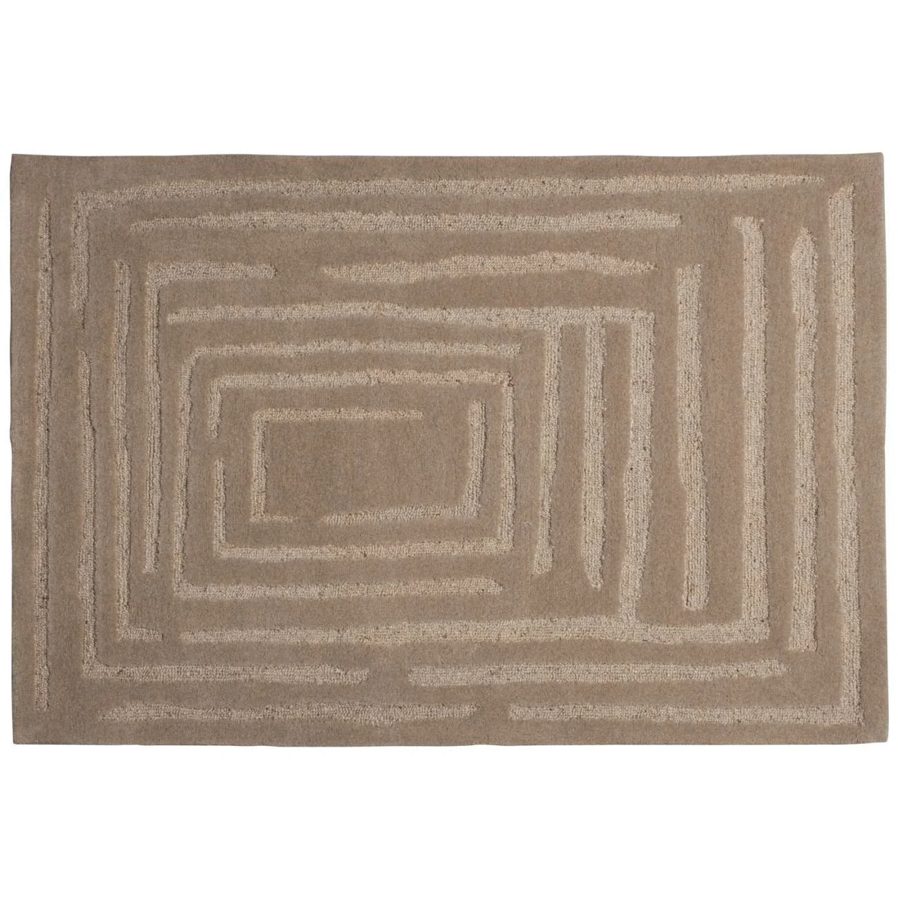 Teppich Alicia Wolle-Baumwoll-Mix, klassisch, sandbeige, 170x240 cm, weiche Haptik