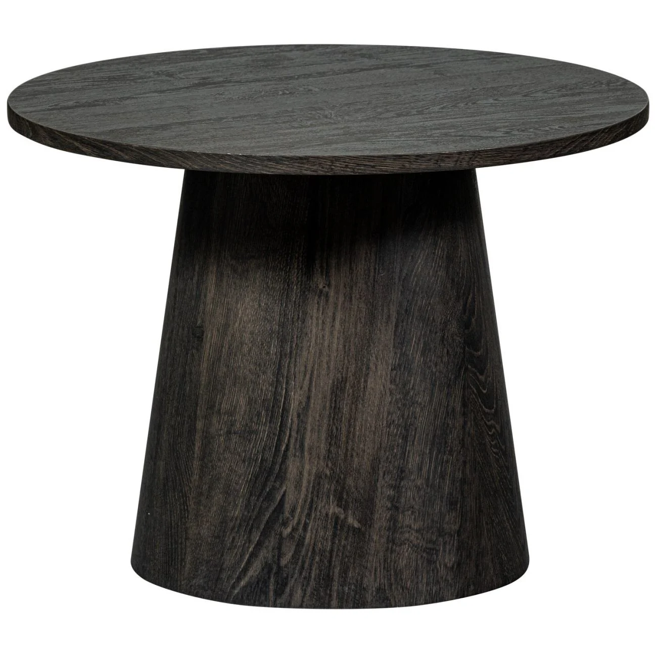 Couchtisch Ativ aus MDF-Holz, modern skandinavisch, dunkelbraun rund, Ø 60 cm