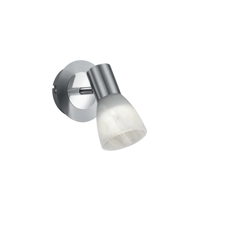 Trio Levisto Strahler Metall/Glas Nickel matt/Alabasterfarbig schwenkbar