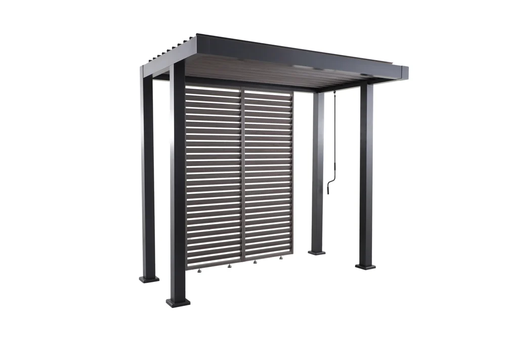 MWH Grillzebo Pavillon mit Lamellenwand Aluminium 259,5x154x240 cm