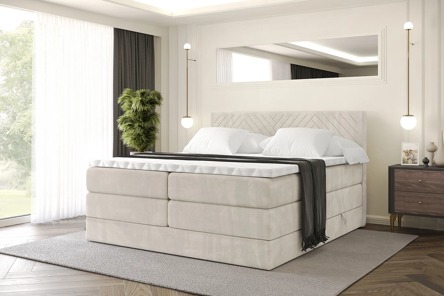 Boxspringbett VEXA KING Beige - Casablanca 2301 120x200 cm