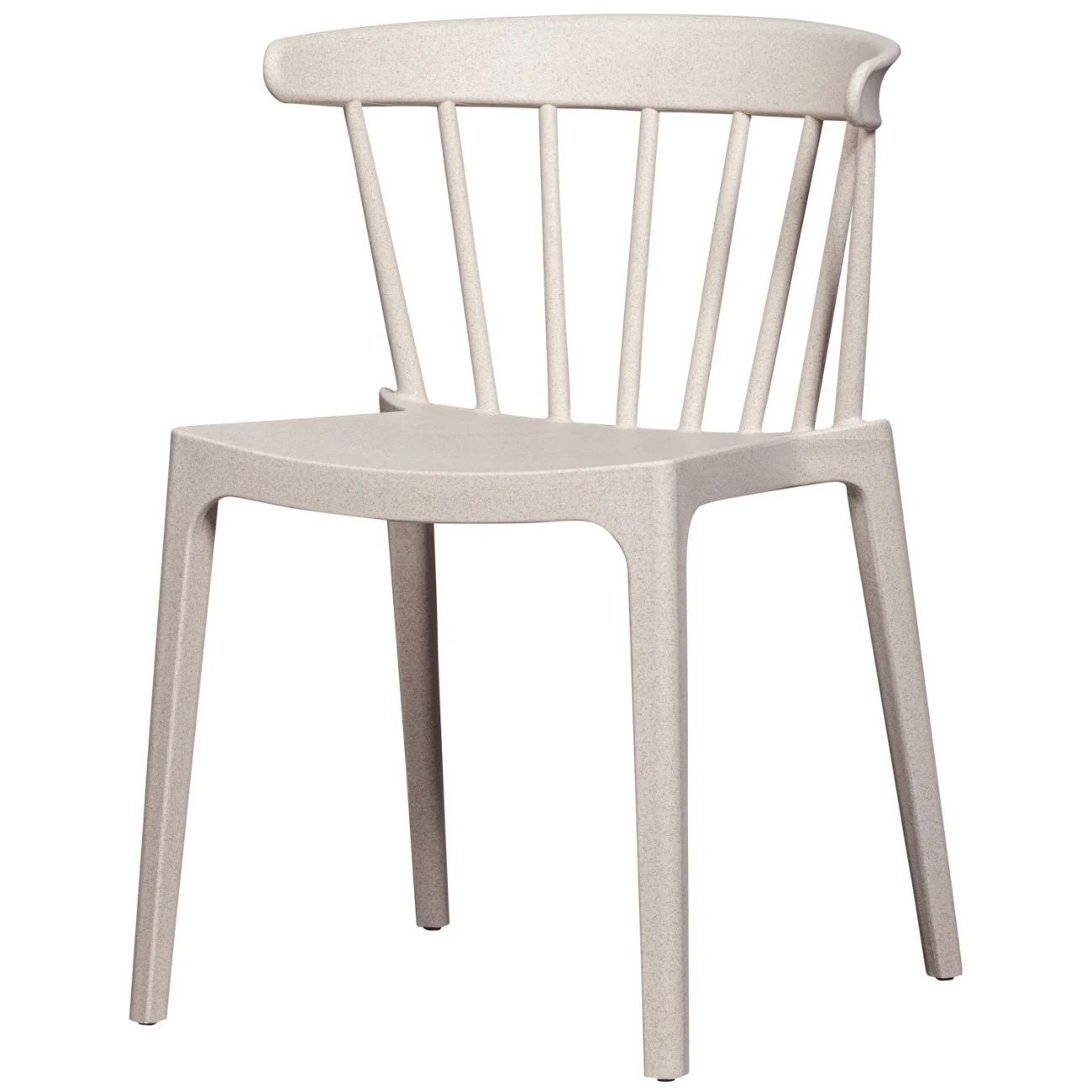 Gartenstuhl Bliss aus Kunststoff, stapelbar und wetterfest, moderner Stil, Off-White, für drinnen und draußen