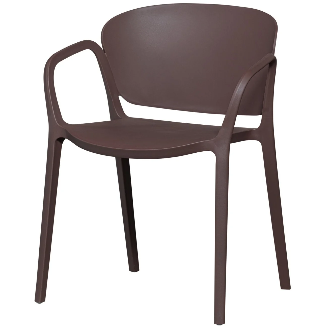 Stapelstuhl Bent aus Kunststoff, modernes Design, stapelbar, lila braun, für drinnen und draußen - Woood