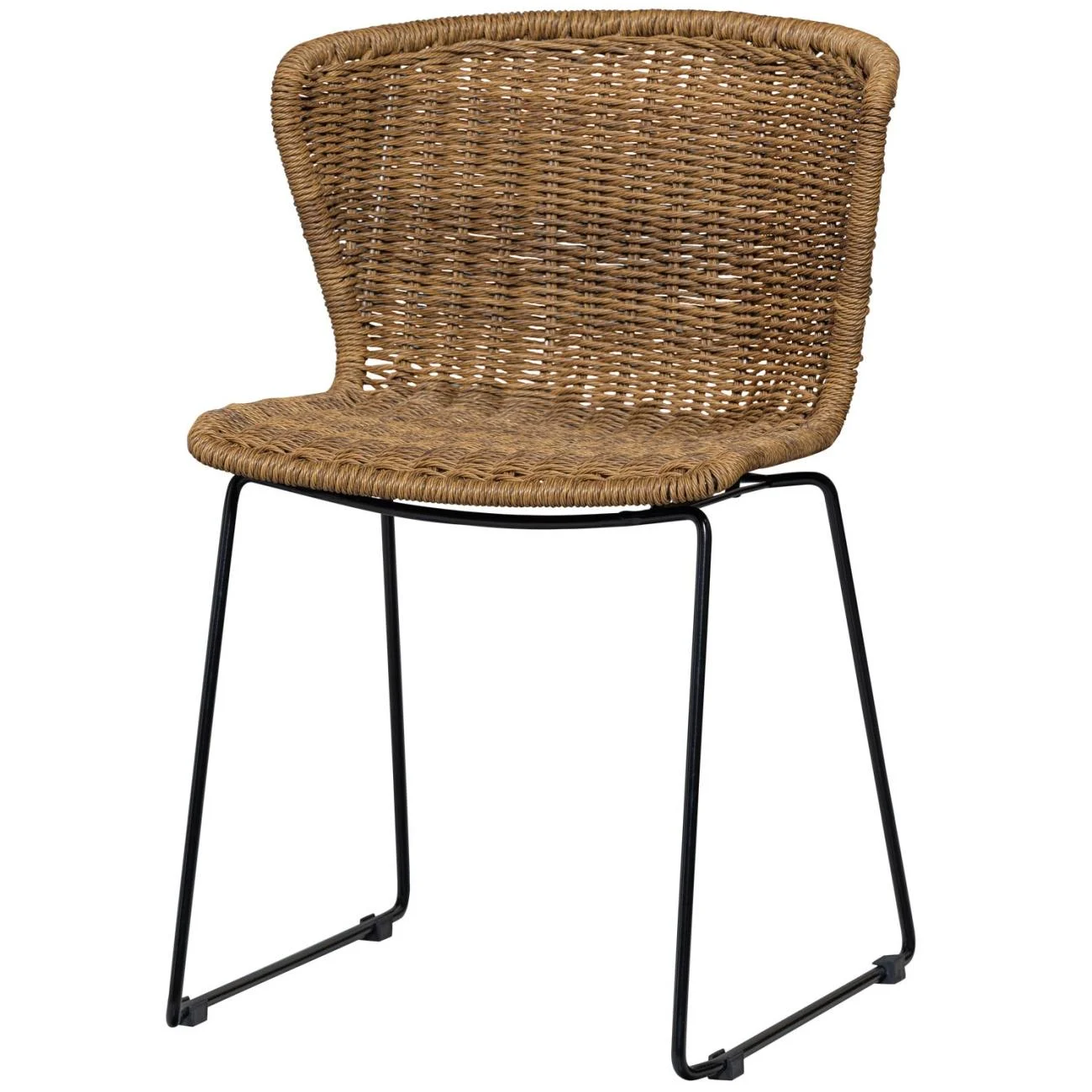 Gartenstuhl Wings aus Rattan-Seil, modern, 2er-Set, Natur, für Innen und Außen