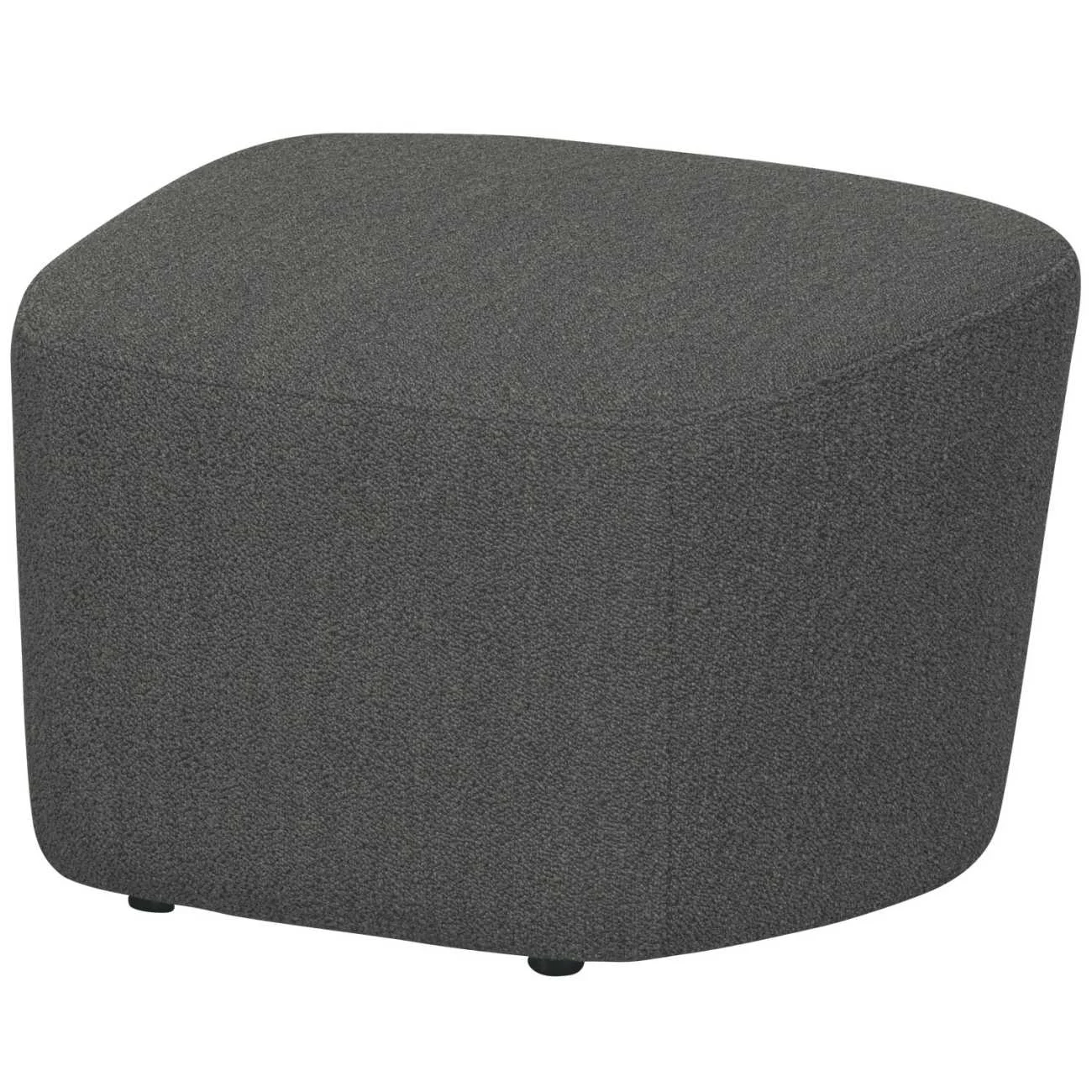 Hocker Lofty aus Boucle-Stoff, modernes Design, Dunkelgrau, gepolstert und vielseitig