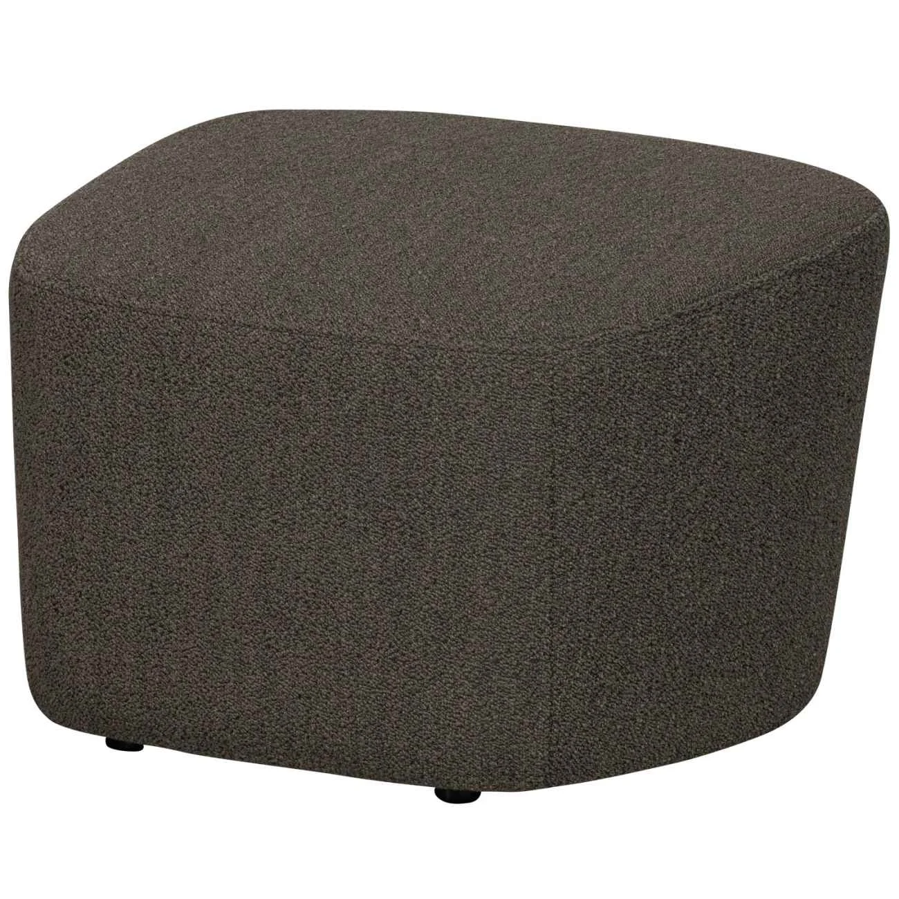 Hocker Lofty aus Bouclé-Stoff, modernes Design, Braun, gepolstert und kombinierbar