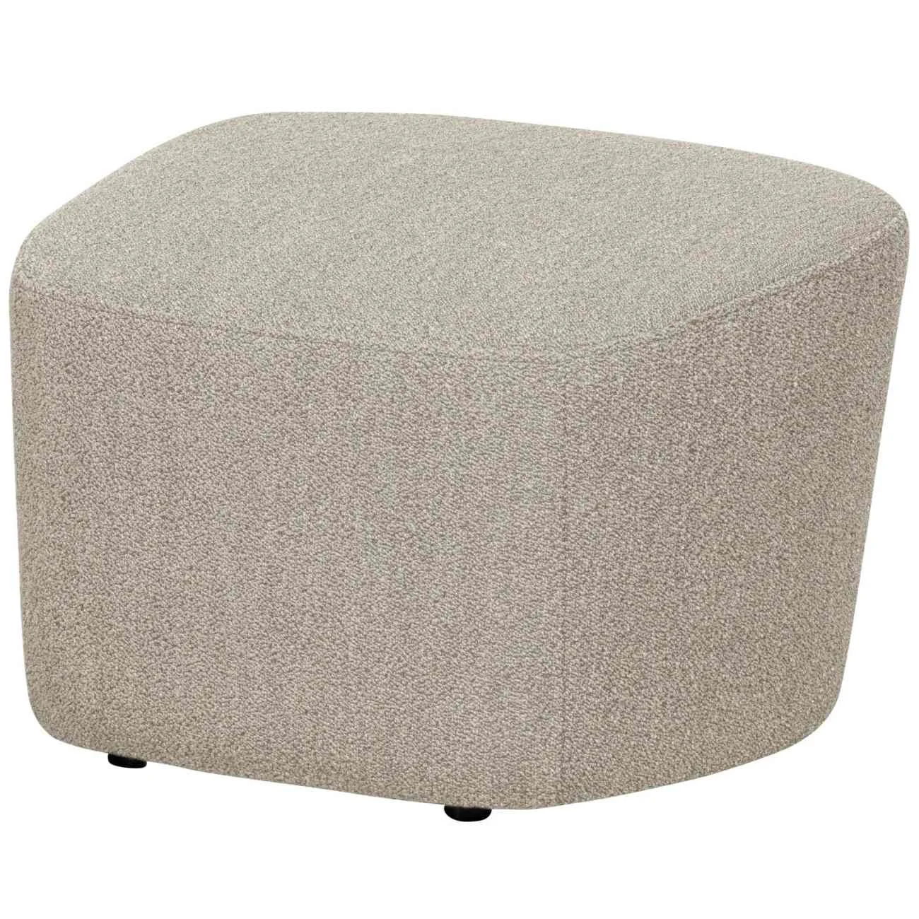 Hocker Lofty aus Boucle-Stoff, modernes Design, Natur, gepolstert und vielseitig einsetzbar