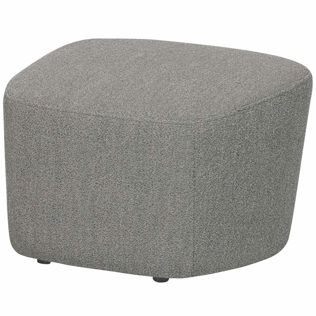 Hocker Lofty aus Boucle-Stoff, modernes Design, gepolstert, grau, komfortabel für Indoor