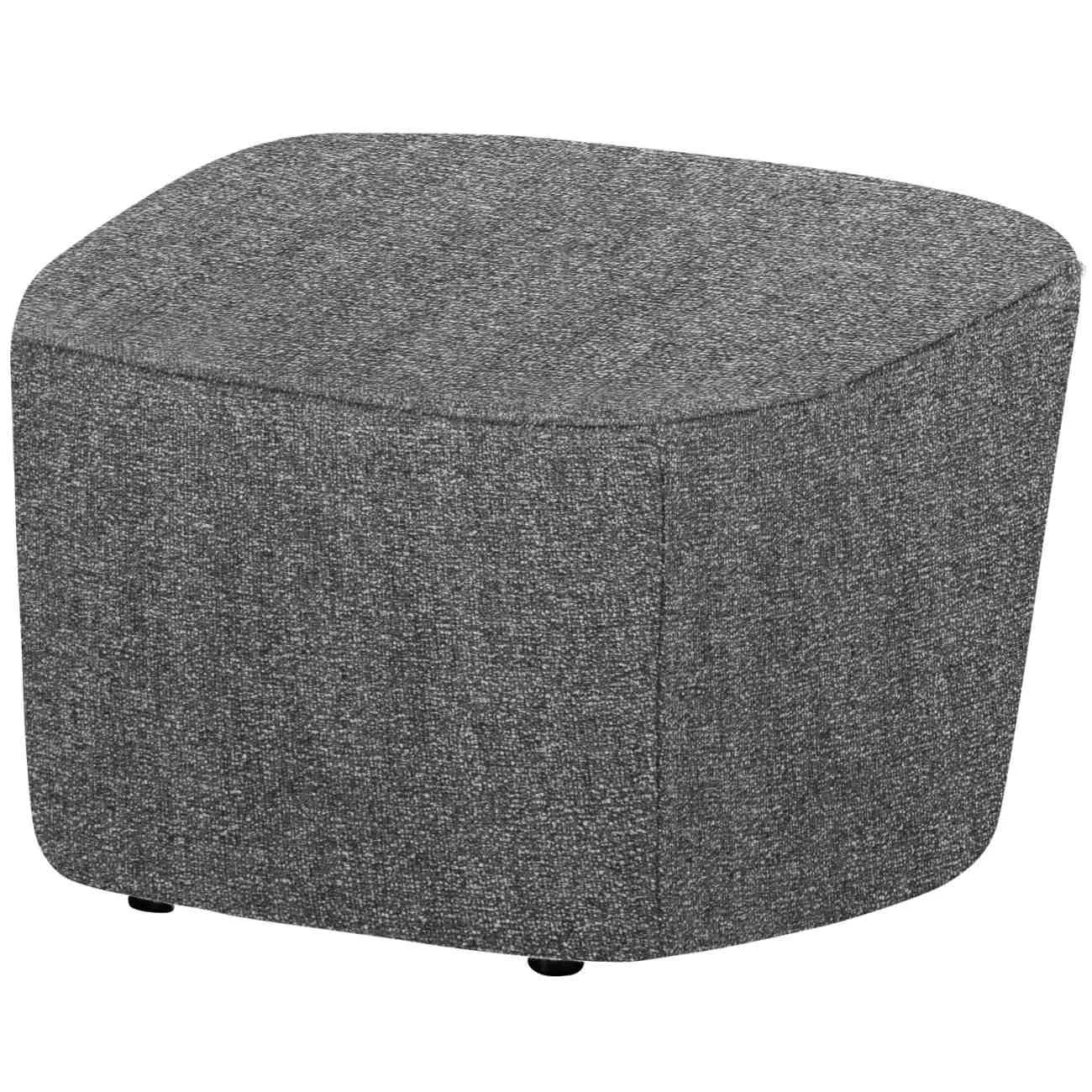 Hocker Lofty aus Stoff, robustes Melange-Design, modern, gepolstert, grau, vielseitig kombinierbar