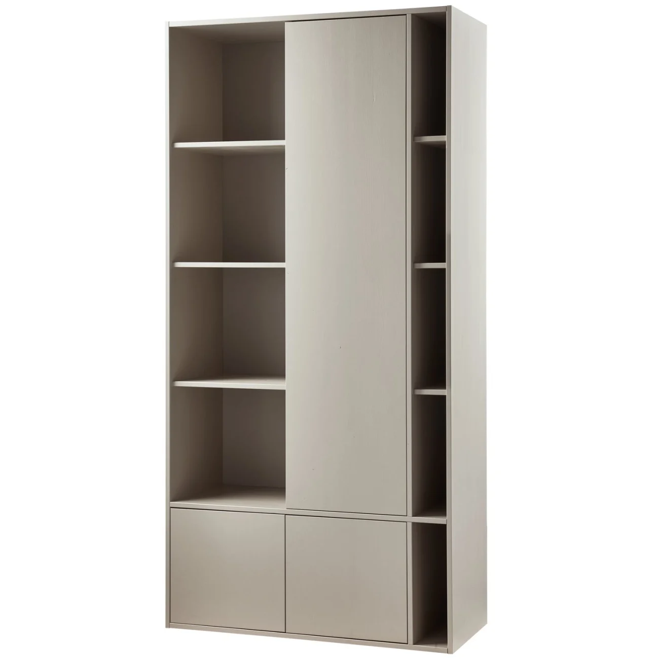 Schrank Settle Down aus Kiefernholz, modern, hellgrau, mit Push-to-open-Türen, FSC-zertifiziert