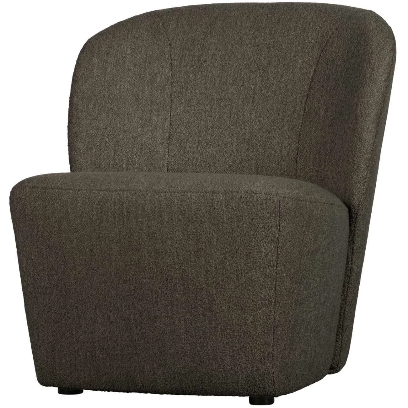 Sessel Lofty aus Bouclé-Stoff, modernes Design, braun, gepolstert und komfortabel