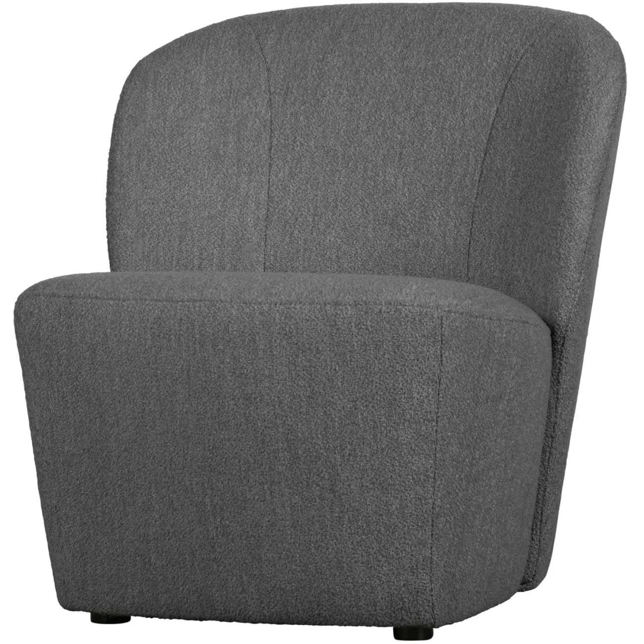 Sessel Lofty aus Bouclé-Stoff, modernes Design, stahlgrau, gepolstert und komfortabel